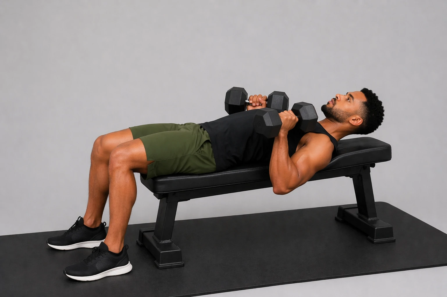 Dumbbell bench press start position