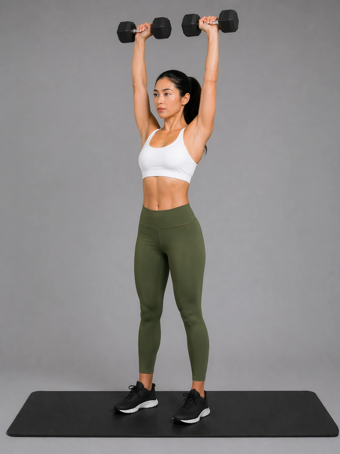Dumbbell shoulder press overhead position