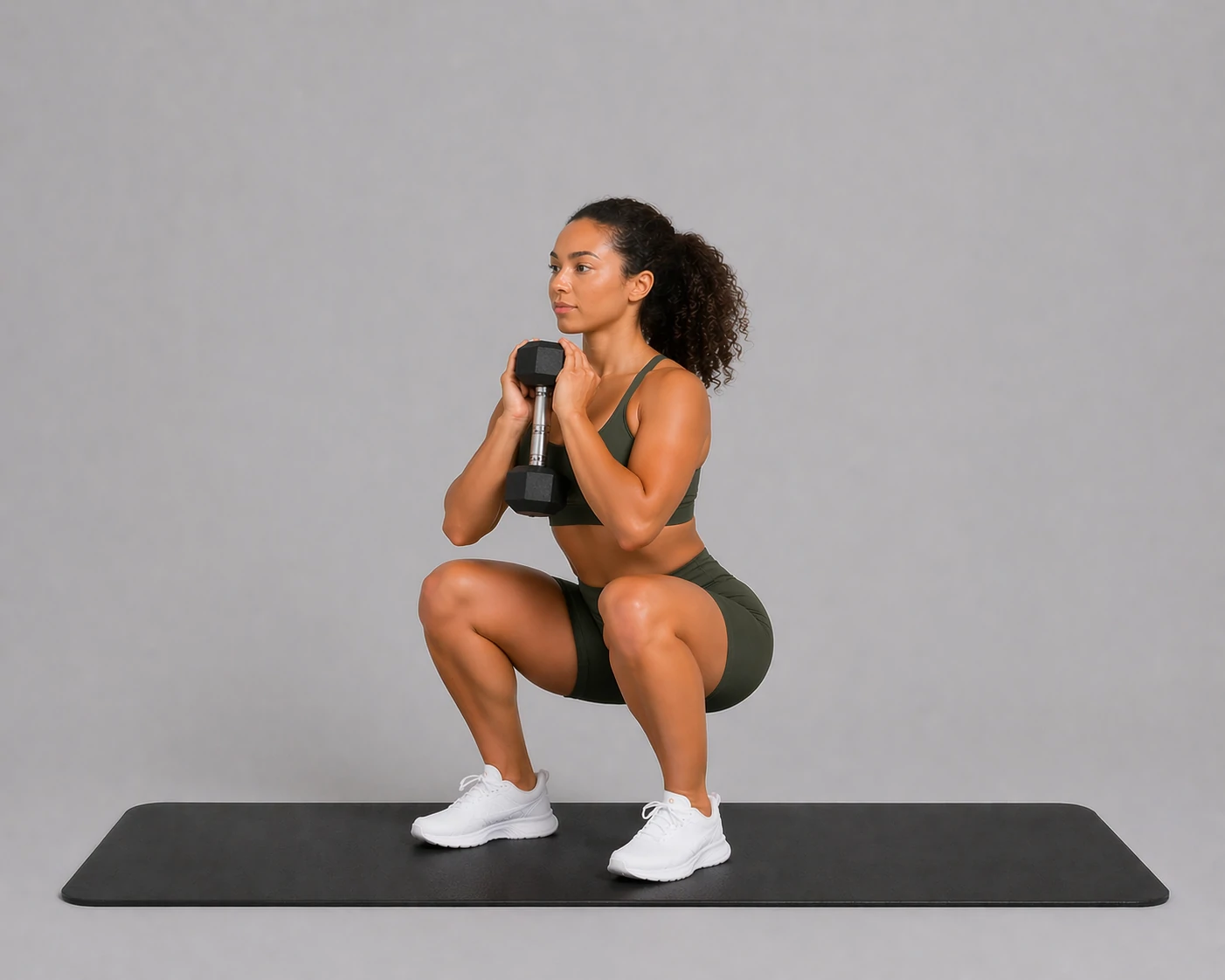 Goblet squat lowered position