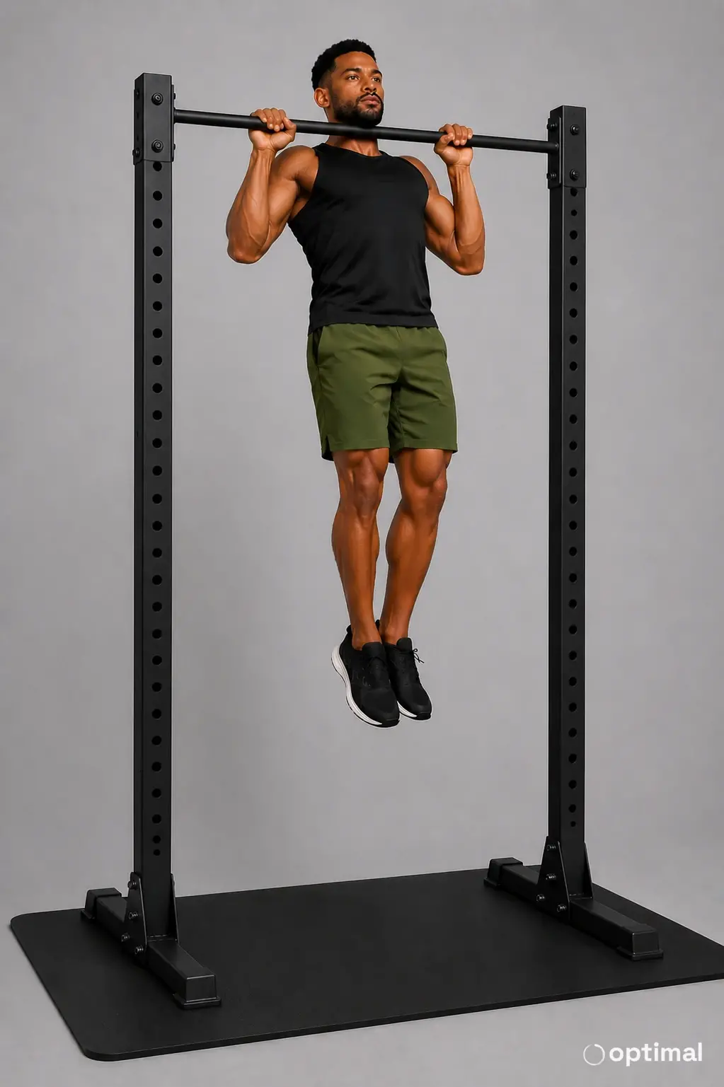 Pull-up top position with chin near the bar